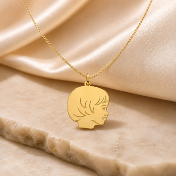 Gouden meisjes kinderkopje met gravure Names4ever