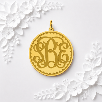 Gouden Monogram hanger gravure
