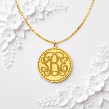 Gouden Monogram hanger gravure