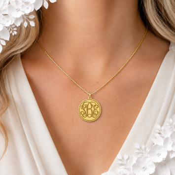 Gouden monogram hanger met persoonlijke initialen
