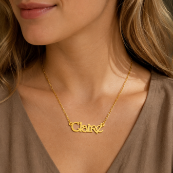 Gouden kindernaamketting met eigen naam voor meisjes