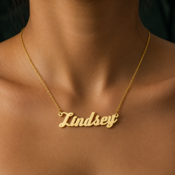 Gouden naamketting met eigen naam