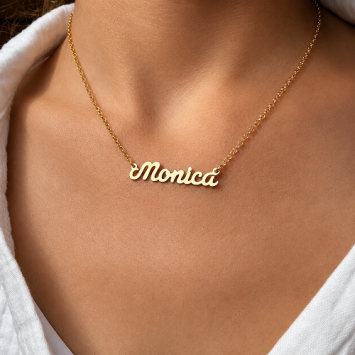 14 karaats gouden naamketting met eigen naam en Jasseron ketting