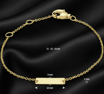 Gouden plaatarmband voor kind met naamgravure