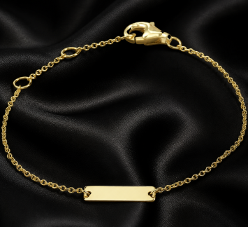 Gouden plaatarmband voor kind met naamgravure
