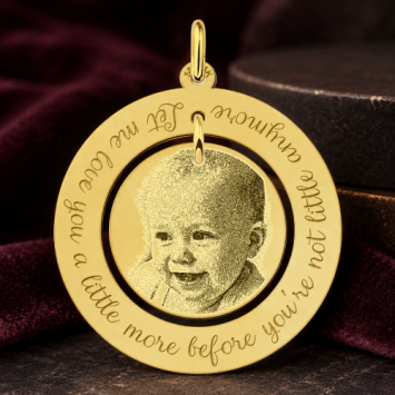 Gouden ronde hanger met fotohanger