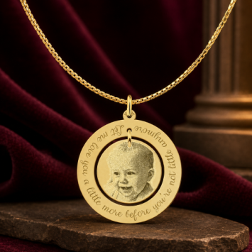 Gouden ronde hanger met fotohanger