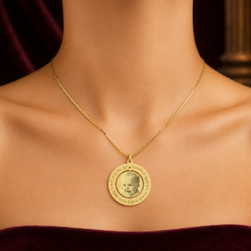 Gouden ronde hanger met fotohanger