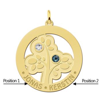 Gouden Stamboom met geboortestenen Names4ever