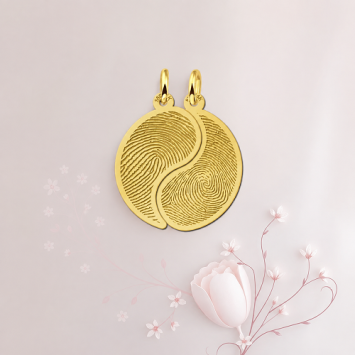 Gouden vingerafdruk vriendschapsketting Yin Yang Names4ever