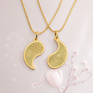 Gouden vingerafdruk vriendschapsketting Yin Yang Names4ever