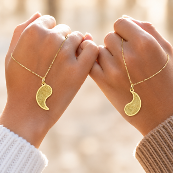 Gouden vingerafdruk vriendschapsketting Yin Yang Names4ever