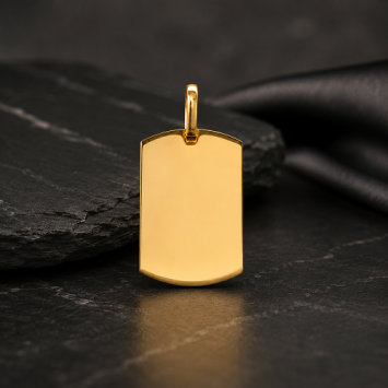 Goudkleurige ID hanger met gravure