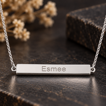 Joy de la Luz naamketting bar zilver