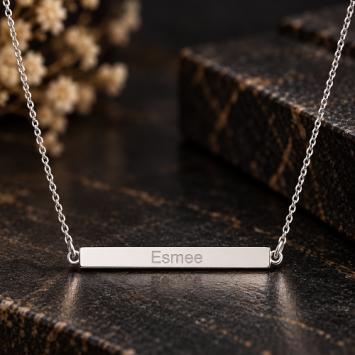 Joy de la Luz naamketting bar zilver
