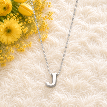 Ketting 1.3mm - 42cm zilver met 1 initiaal