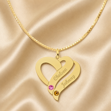 Ketting hanger Goud met geboortestenen