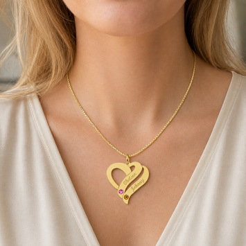 Ketting hanger Goud met geboortestenen