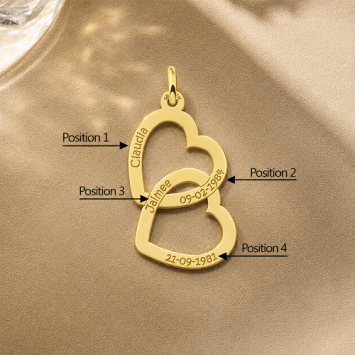 Ketting hanger Goud twee harten