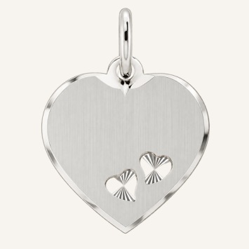 Ketting hanger hart 15,5mm mat