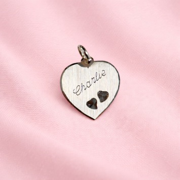 Ketting hanger hart 15,5mm mat