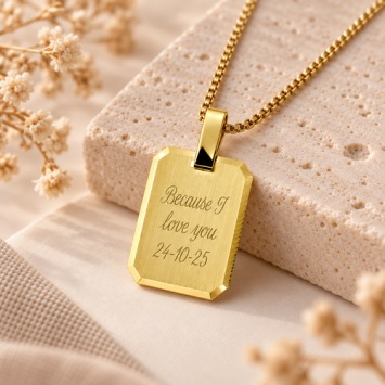 Ketting hanger rechthoek 14x18mm met hangeroog