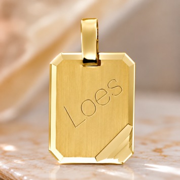 Ketting hanger rechthoek mat en gediamanteerde afwerking
