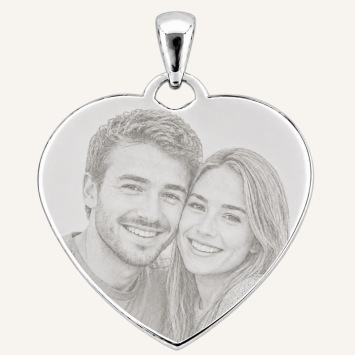 Ketting met foto hanger hart