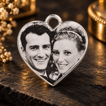 Ketting met foto hanger hart tailed