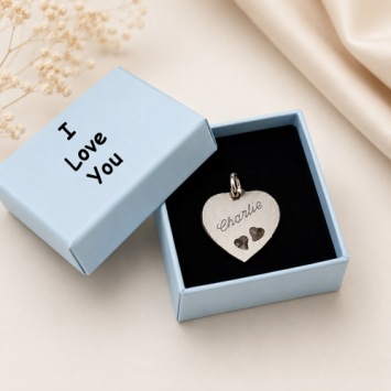 Luxe cadeauverpakking blauw met bedrukking