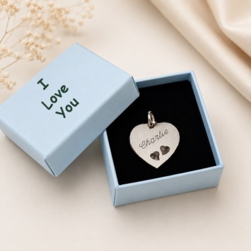 Luxe cadeauverpakking blauw met bedrukking