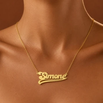 Gouden naamketting met eigen naam