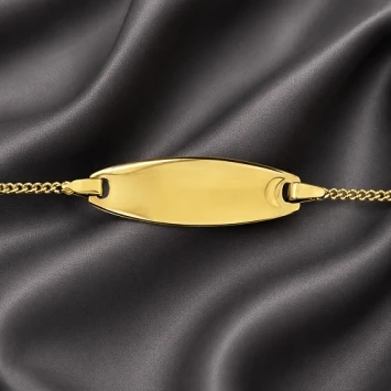 14 karaat geelgouden ovaal baby armbandje met naam