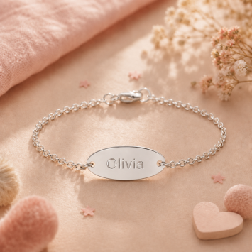 Ovaal kinderarmbandje zilver