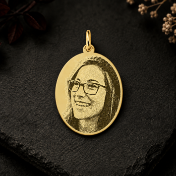 Ovale gouden foto hanger