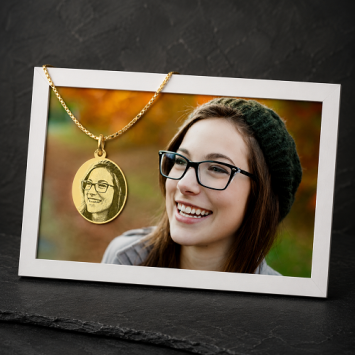 Ovale gouden foto hanger