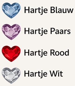 Zilveren naamketting met hartjes steen model Annika