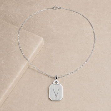 Rechthoekige zilveren hanger 8x6mm