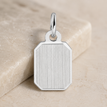 Rechthoekige zilveren hanger 8x6mm