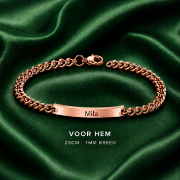 Rosé stalen koppel armbanden set