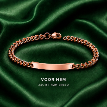 Rosé stalen koppel armbanden set