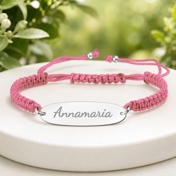 Roze kinderarmbandje met naam