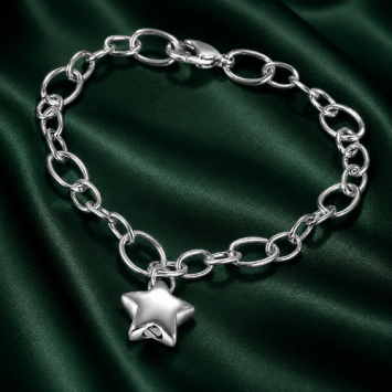 RVS as armband met ster bedel en schroefdopje