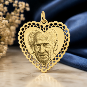 Sierlijke gouden hart hanger met foto