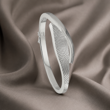 Sierlijke zilveren armband met vingerafdruk