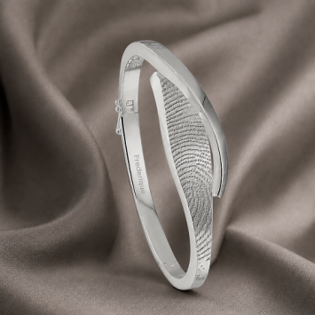 Sierlijke zilveren armband met vingerafdruk