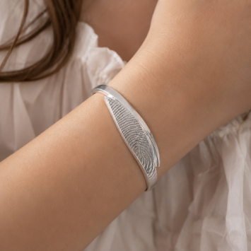 Sierlijke zilveren armband met vingerafdruk