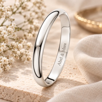 Bangle armband zilver ovaal 8mm