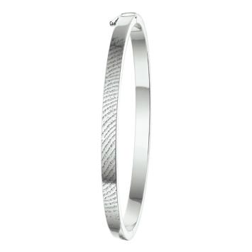 Smalle zilveren armband met vingerafdruk