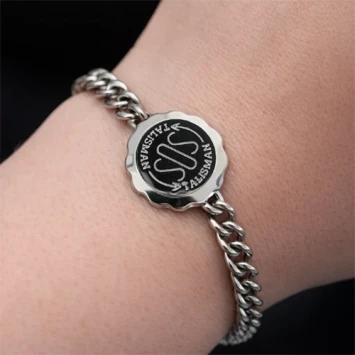 Smalle RVS SOS Talisman armband met persoonlijke gravure